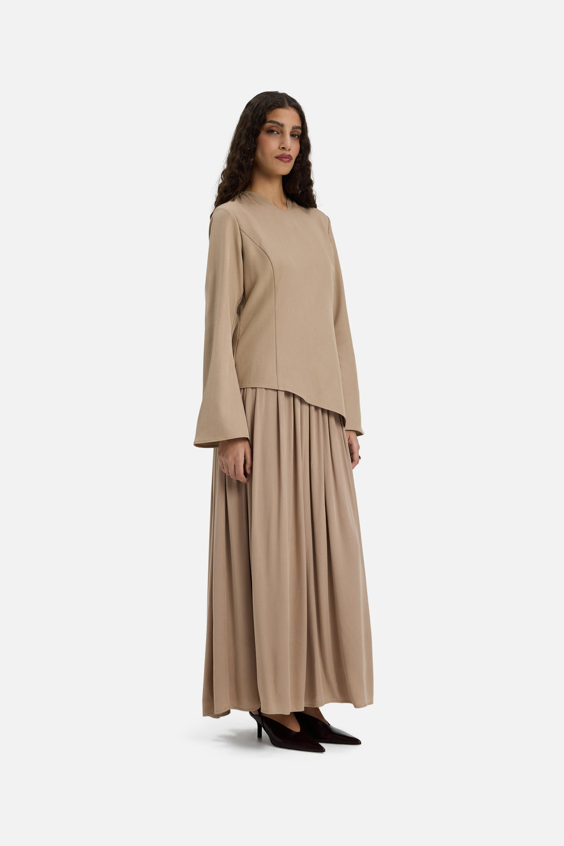 Soft Curved Tailored Robe | Moka