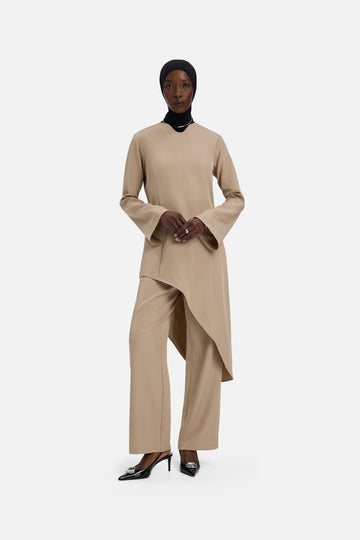 Soft Curved Tailored Haut | Moka