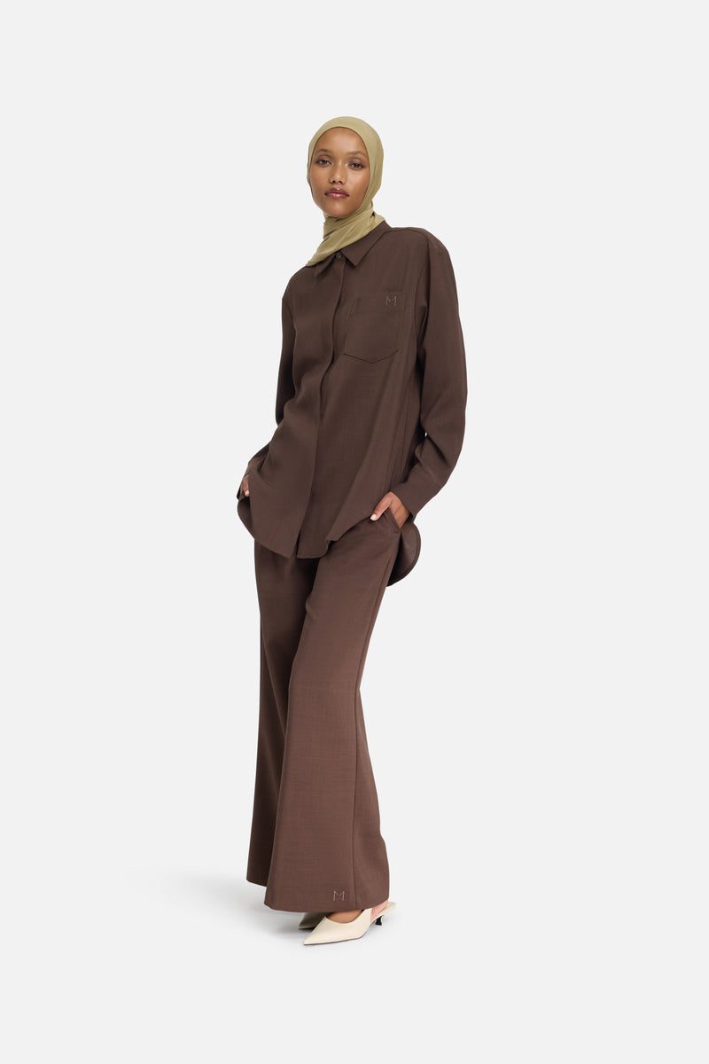 Straight Chemise | Marron foncé