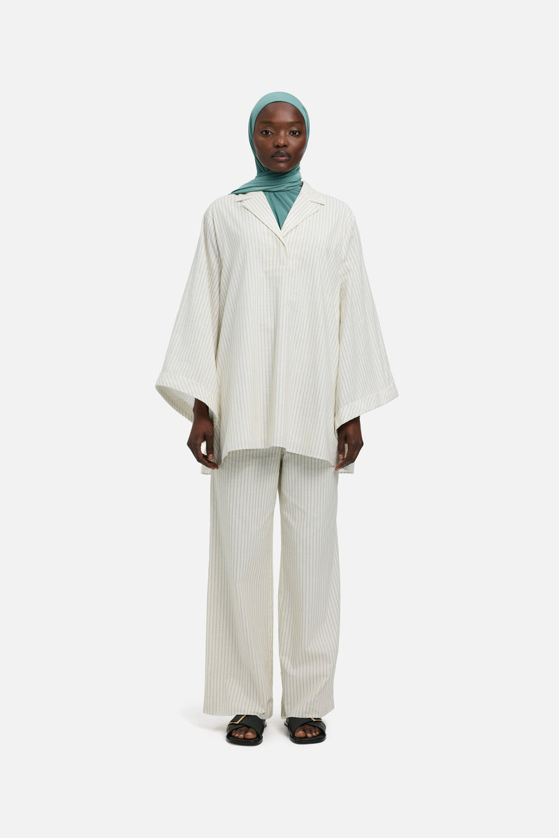 Striped Large Pantalon | Rayure cerise