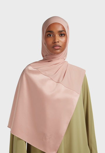 Structured Satin Edge Foulard | Rose foncé
