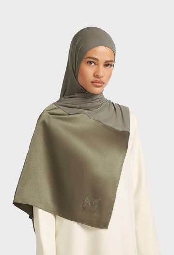Structured Satin Edge Foulard | Desert Brown