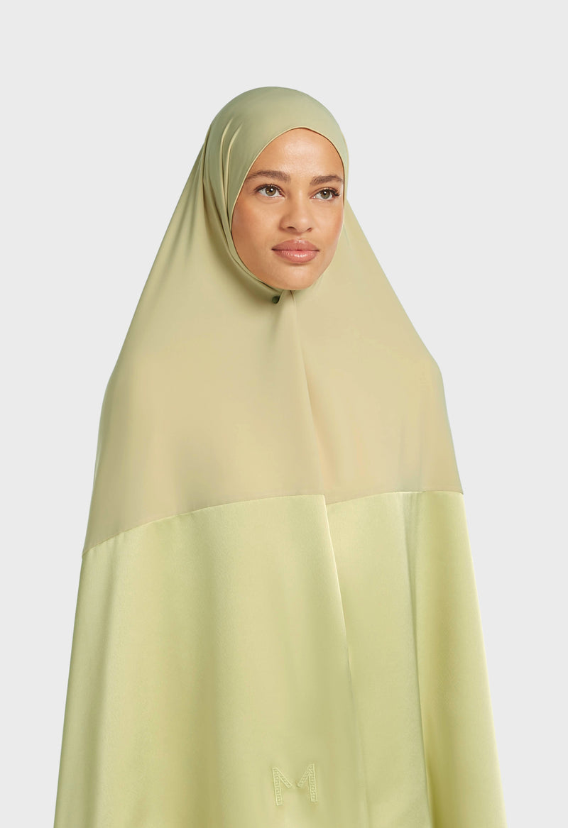 Structured Satin Edge Foulard | Kaki doux