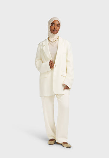 Structured Tailored Pantalon | Blanc cassé