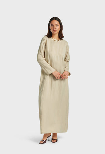Structured Tailored Robe | Riz brun