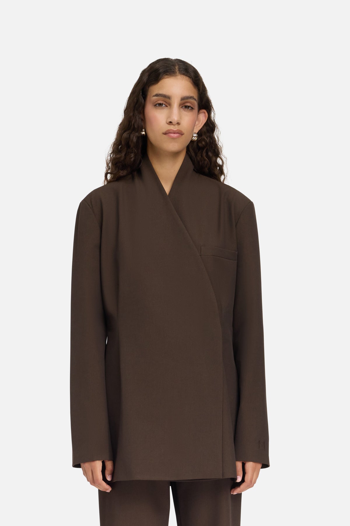 Tailored Oversize Blazer | Marron foncé
