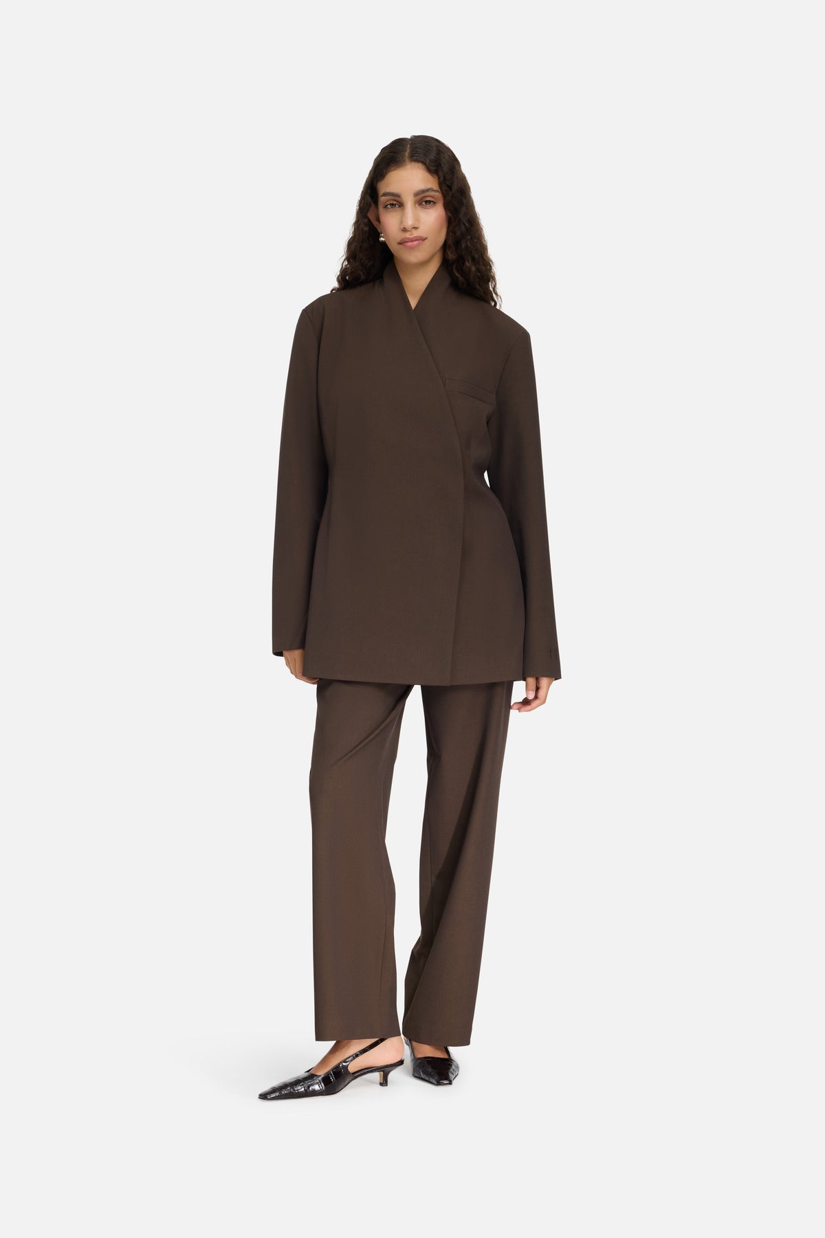 Tailored Oversize Blazer | Marron foncé