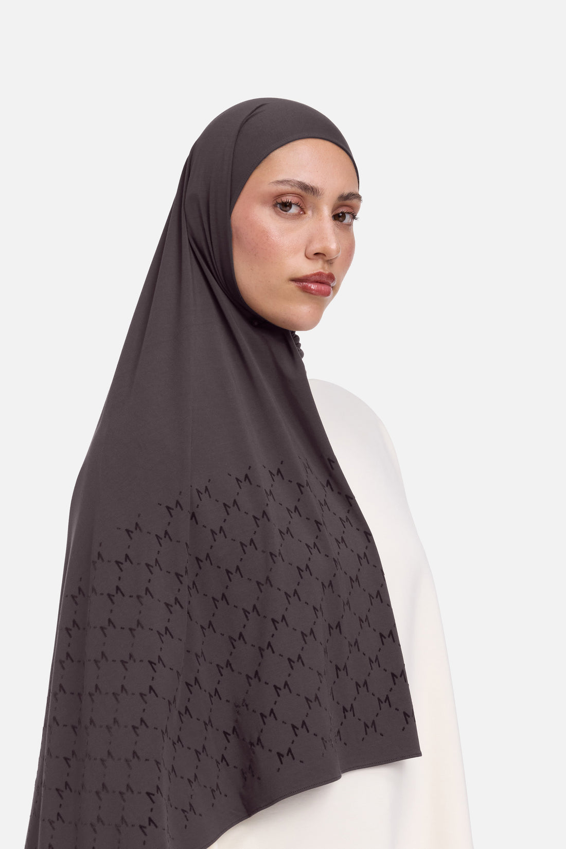 The Monogram Flock Foulard Premium | Aubergine