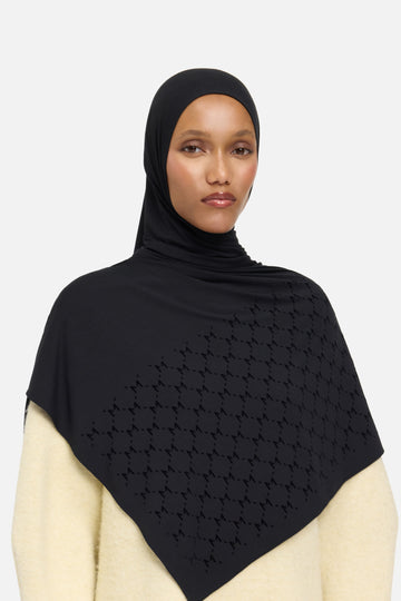 The Monogram Flock Foulard Premium | Noir