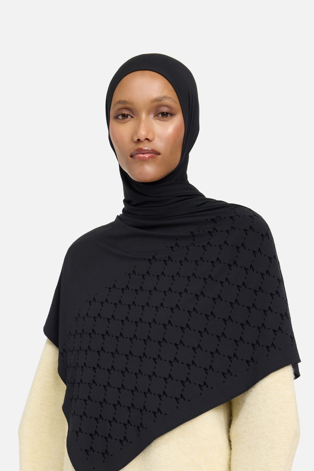 The Monogram Flock Foulard Premium | Noir