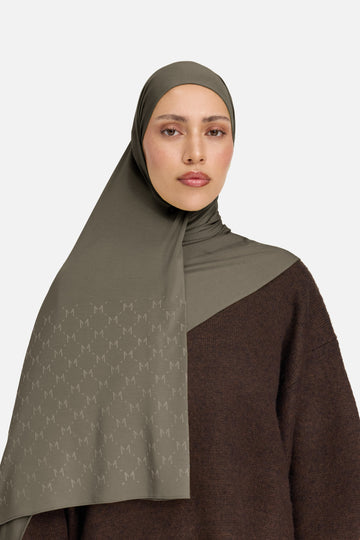 The Monogram Flock Foulard Premium | Marron