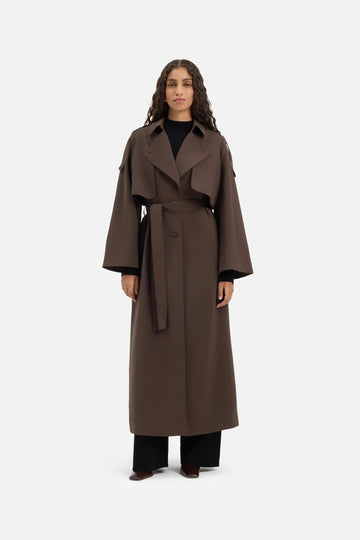 Trench Abaya | Marron foncé