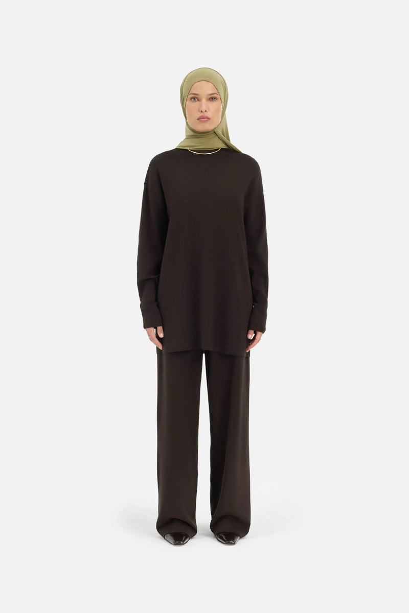 Knitted Pantalon | Truffe foncée