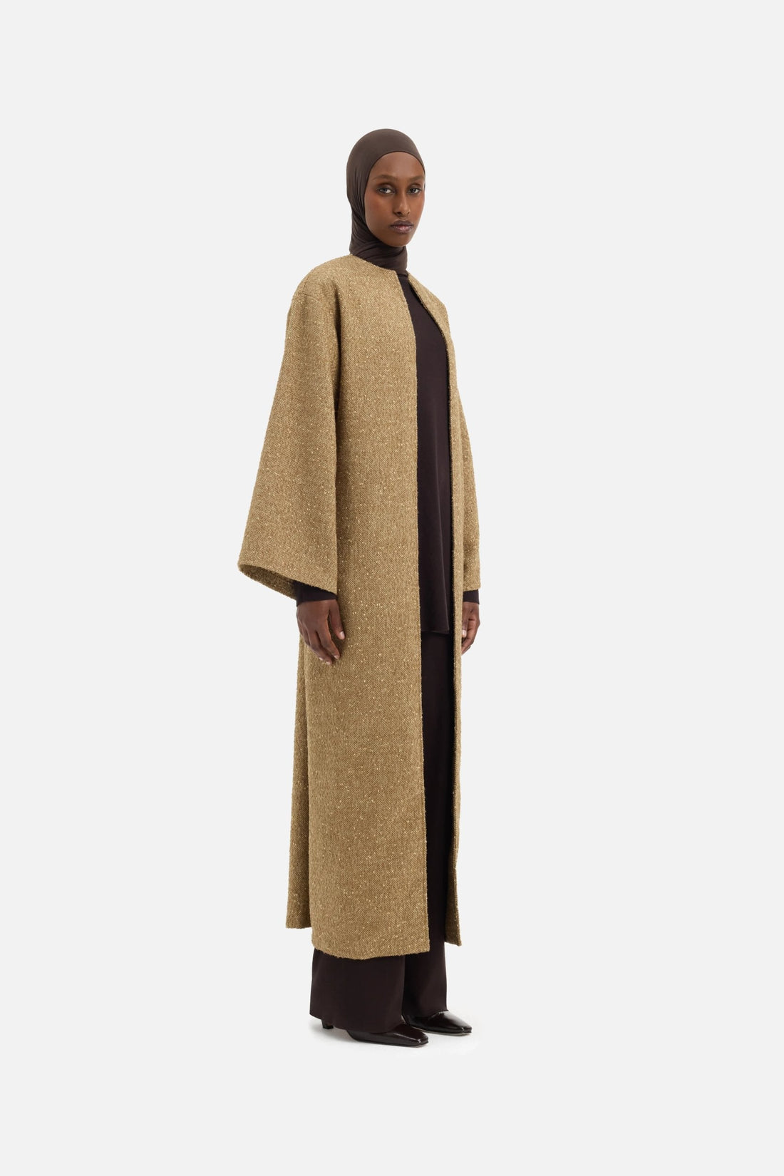 Tweed Abaya | White Pepper