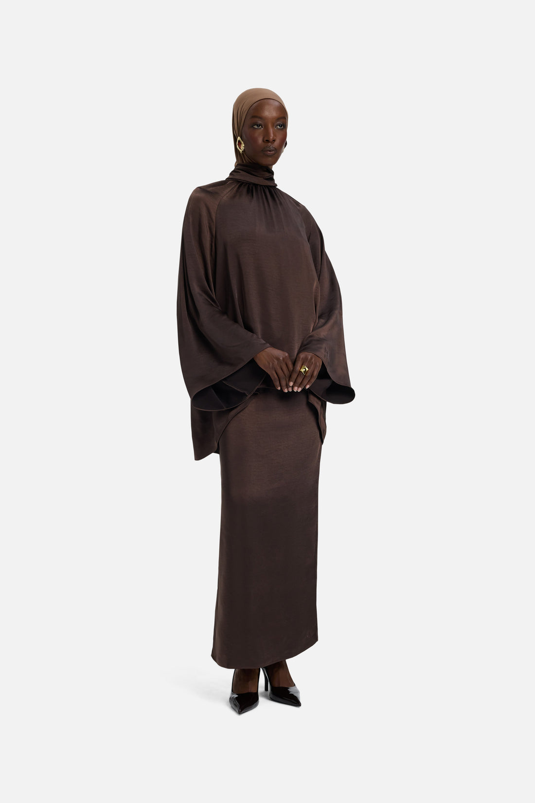 Volume Sleeve Blouse | Marron foncé