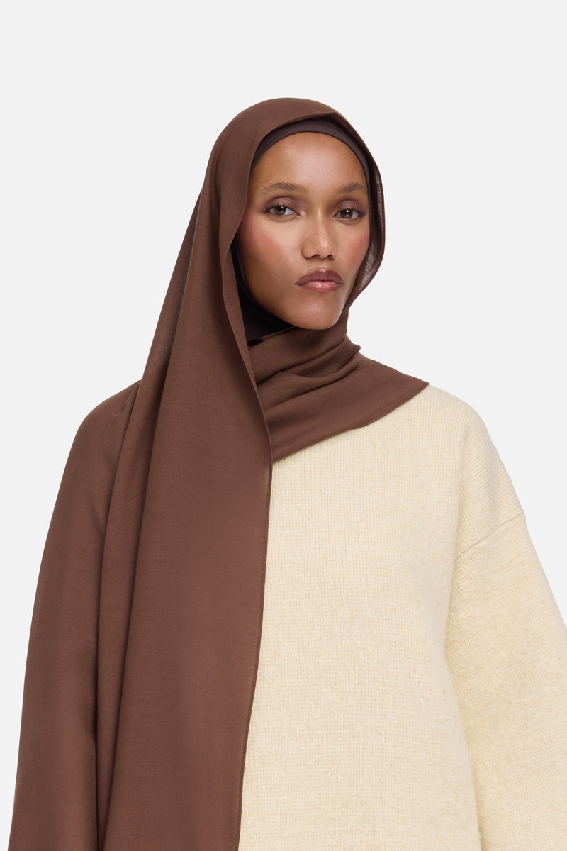 Foulard tissé léger | Chocolat