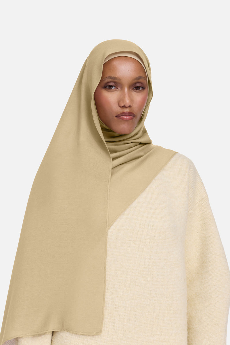Foulard tissé léger | Beige mousse