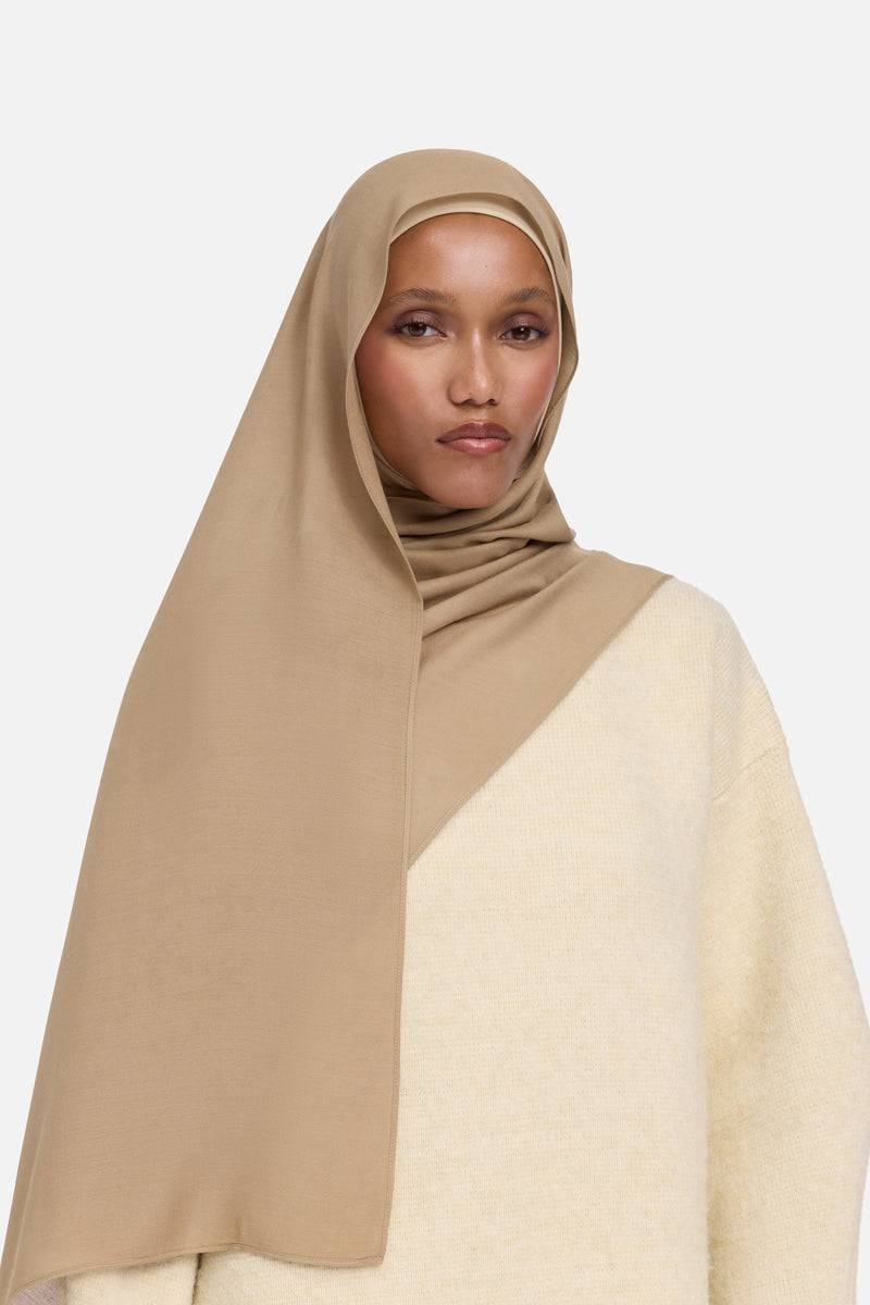 Foulard tissé léger | Brun bois