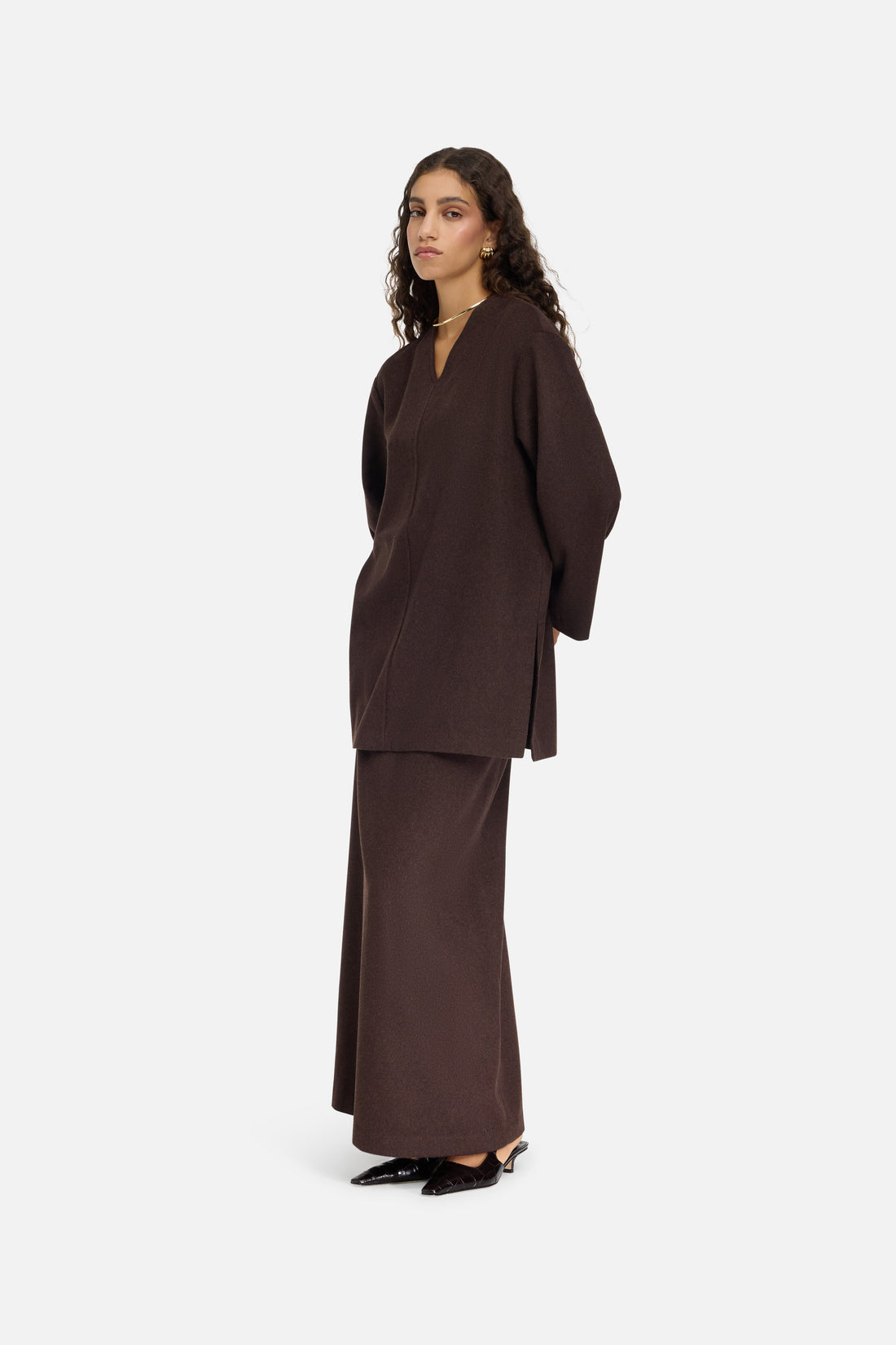 Wool Blend Pull | Marron foncé