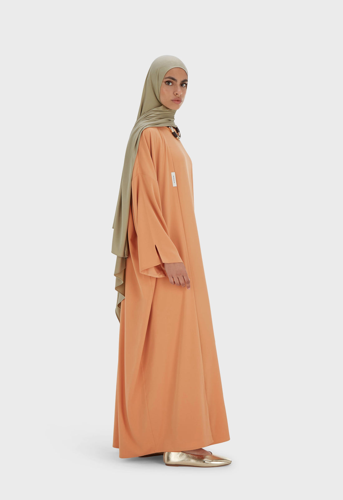 Woven Abaya Regular | Pastel Orange