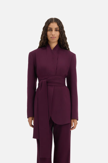 Wrap Belt Blazer | Cassis